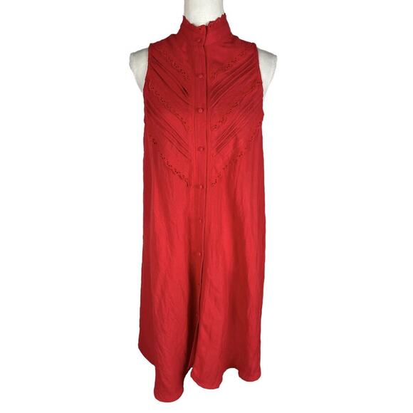 Tuckernuck Pomander Place Dutton Eyelet Sleeveless Mini Dress in Poppy Size XS - Picture 2 of 8